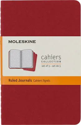 Produktbild von Moleskine Cahier Pocket Ruled Red Cover P. 3er Pack