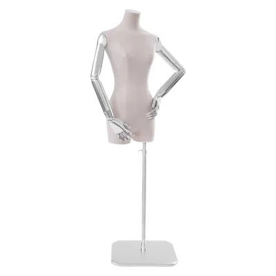 Image de 120-210cm Mannequin Femme Ajustable Dégagé et Beige Forme Vêtements Femme
