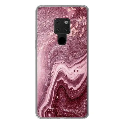 Produktbild von MuchoWow® Handyhülle Schutzhülle Hülle für Huawei P40 Lite Naturstein - Rosa - Glitter Silikon Softcase Handy Hülle - Handy