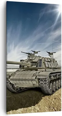 Produktbild von Bild auf Leinwand - Leinwandbild - Panzer Poligon Feld - 55x100cm - Wand Bild - Wanddeko - Leinwanddruck - Bilder - Kunstdruck - Wanddekoration - Leinwand bilder - Wandkunst - PA55x100-3723