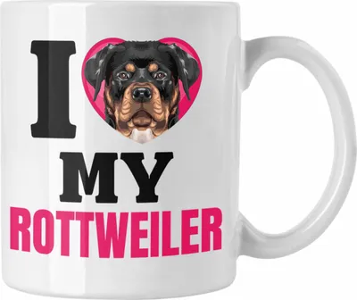 Produktbild von Trendation - Rottweiler Besitzerin Tasse Geschenk Lustiger Spruch Geschenkidee I Love My Rottweiler (Weiß)