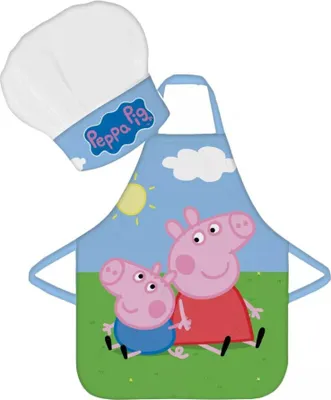 Produktbild von Dětská zástěra s kuchařskou čepicí Prasátka Peppa a George