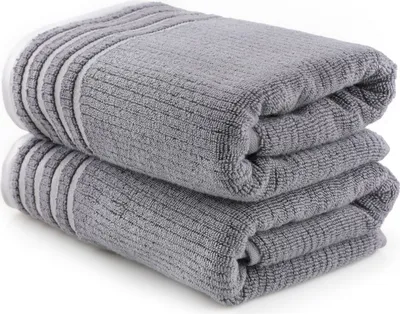 Produktbild von Mijolnir, Mayra - Dark Grey, Badetuch-Set (2 Stück), Dunkelgrau, 100 % MIKROBAUMWOLLE, 75 x 150 cm