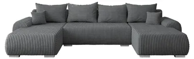 Produktbild von MIRJAN24 Ecksofa Ubo U mit Bettkasten und Schlaffunktion, Seite universal, Rückenlehne in Form beweglicher Kissen (Farbe: Ambience 19)