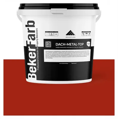 Zdjęcie produktu dla Nawierzchniowa Farba na Dach do Blachy, Blachodachówki i Ocynku Bekerfarb Czerwony 1l