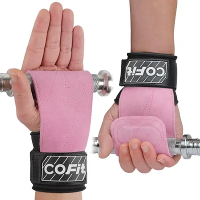 Produktbild von Handgelenkriemen für Gewichtheben, Workout Handgelenkbandagen, Zughilfen, Kreuzheben Gurte, Rosa