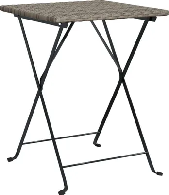 Produktbild von vidaXL Bistrotisch Klappbar Grau 55x54x71 cm Poly Rattan