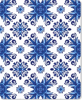 Produktbild von MuchoWow® Mauspad Mousepad Fliese - Blume - Blau - Muster 30x40 cm - Mousepads - Maus Mat - Pad - Mausunterlage - Mausmatten