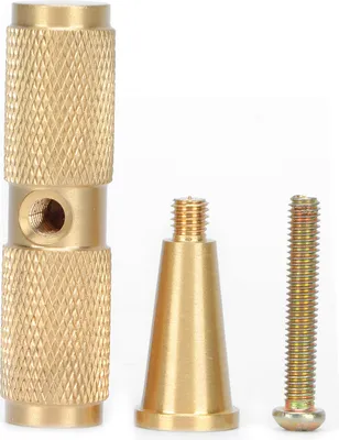 Image de Poignée de meuble en laiton massif, poignée en T dorée moderne, pour armoires de cuisine, commodes et tiroirs, bouton d'armoire haut de gamme avec vis, 5 cm