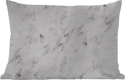 Produktbild von MuchoWow® Outdoor Kissen - Marmor - Luxus - Weiß - Grau - Marmoroptik - 60x40 cm - Wetterfest - Lounge Kissen - Zierkissen - Kissen für Innenräume