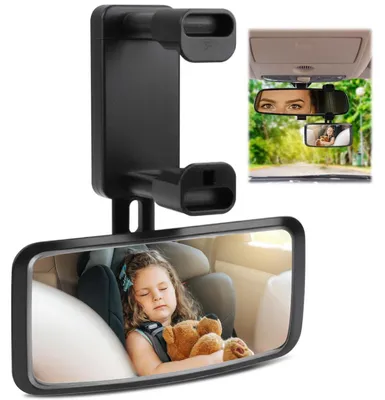 Immagine prodotto di Specchio per bambini da montare sul sedile posteriore, rotazione a 360°, infrangibile, adatto per auto, SUV e furgoni