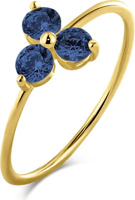 Produktbild von Ring aus 14K Gelbgold mit blauem Zirkonia