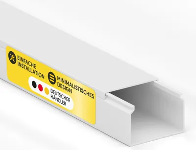 Produktbild von Kabelkanal aus hochwertigem PVC weiß Kabelleiste 2m - 5 Stück - 30x20mm