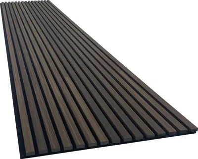 Produktbild von Akustikpaneel mit Holzfurnier in Smoke Walnut - 2700x600 mm - mit PET-Filz - 1 Stück