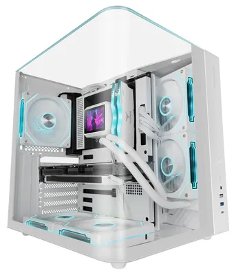 Produktbild von Mars Gaming MC-INFINIOLITEW, Midi Tower, PC, Weiß, ATX, micro ATX, Mini-ITX, Gehärtetes Glas, Gaming