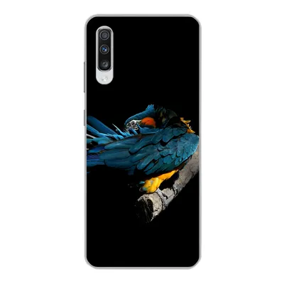 Produktbild von MuchoWow® Handyhülle Schutzhülle Hülle für Samsung Galaxy A70 Vogel - Federn - Zweig - Schwarz Silikon Softcase Handy Hülle - Schutzhaube