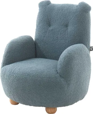 Produktbild von VIPACK - Kindersessel Bärchen Optik, Bezug Bouclè Blau