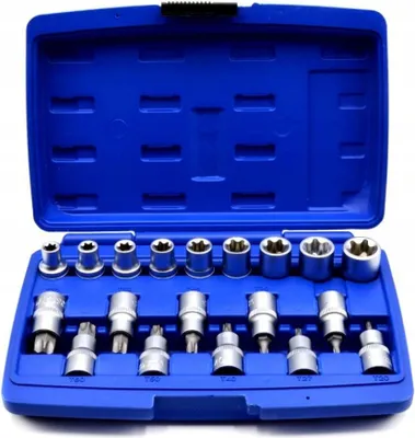 Obrázek produktu pro GEKO Sada nástrčných hlavic a bitů TORX 1/2", 19ks G13565