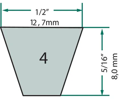 Obrázek produktu pro Univerzální klínový řemen pro sekačku na trávu 12,7 x 8 x 991 mm, 4L390K 57274039