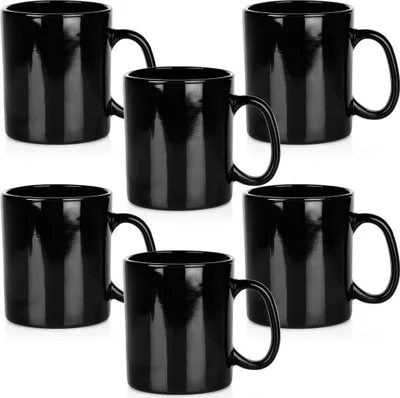Image de Vilde | Set de tasses en verre - 6 pièces - Noir - 300 ml - Poignée ergonomique - Résistant au lave-vaisselle - Tasses à café - Tasses à thé