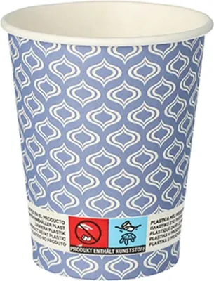 Produktbild von 20 Trinkbecher, Pappe "To Go" 0,2 l Ø 8 cm · 9,1 cm "Blå droppen"