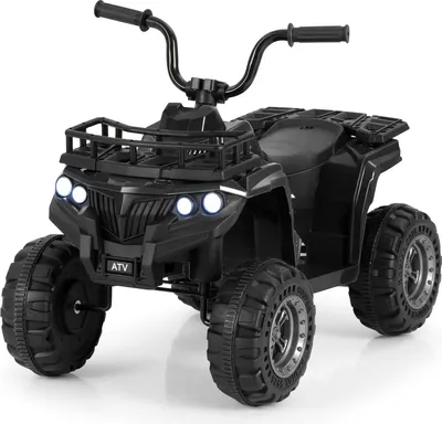 Produktbild von GOPLUS Kinder Quad Elektro 6V, Kinder-Ride-On ATV mit EIN-Knopf-Start, MP3-Player, LED-Scheinwerfern, Elektroauto für Kinder ab 2 Jahren (Schwarz)
