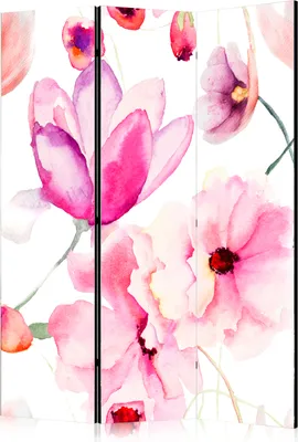 Zdjęcie produktu dla Parawan dwustronny Orient 135x172 cm 3-częściowy biały