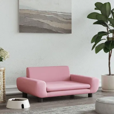 Produktbild von Design Hundebett Rosa 70x45x33 cm Samt, Hundebetten 2024 Neu