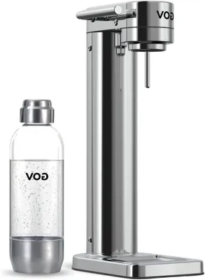 Productafbeelding van Bruiswatermaker - Frisdrankapparaat - Eigen drankjes maken - Roestvrijstalen behuizing - 41 cm hoog - Zilver