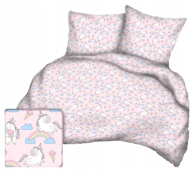 Produktbild von Nyks Bettwäsche 160x200 Baumwolle mit Einhorn-Motiv