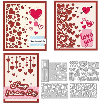 Stanzformen Herz-Motive 4er-Set Kohlenstoffstahl DIY Scrapbooking