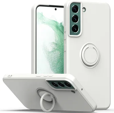 Produktbild von Galaxy S21 FE 5G Handyhülle, Ring Halter Ständer Kratzfeste Weiche Silikon schutzhülle für Samsung Galaxy S21 FE 5G Weiß