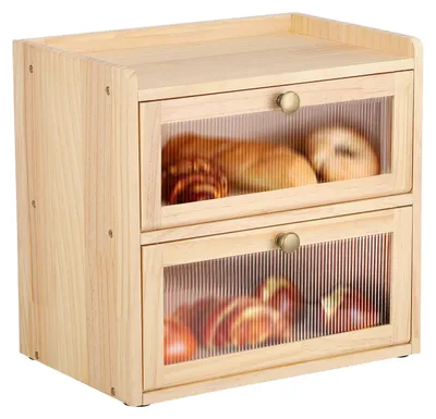 Produktbild von Brotbox, Holzdesign, zweilagige Aufbewahrung, A, A