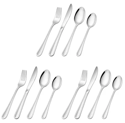 Produktbild von Kinderbesteck Set 12-teilig Edelstahl Gabel Messer Löffel für Kinder Jungen Mädchen Spülmaschinenfest