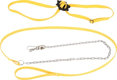Image de Harnais pour tortues avec laisse, réglable, doux pour la peau, pour animaux de compagnie, reptiles, pour l'extérieur, jaune, taille L