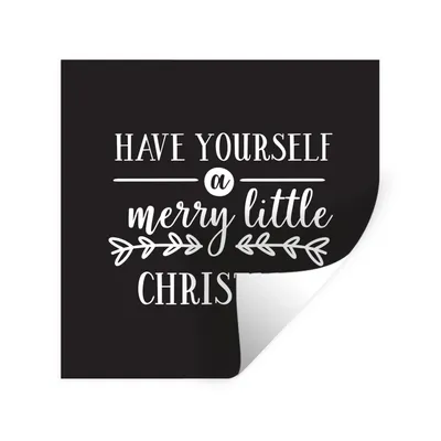 Obrázok produktu pre MuchoWow® Nálepka na stenu - Vianočný citát "Have yourself a merry little Christmas" s čiernym pozadím - 30x30cm - Samolepiaca a polohovateľná