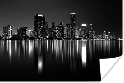 Produktbild von MuchoWow® Poster New York - Skyline - Nacht 90x60 cm - Schlafzimmer