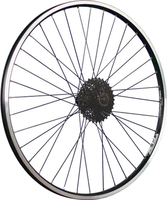 Produktbild von Hinterrad für "BICYCLE MUR DOUBLE" Fahrrad, 26 Zoll, mit Shimano 8-fach Kassette, Farbe: Schwarz