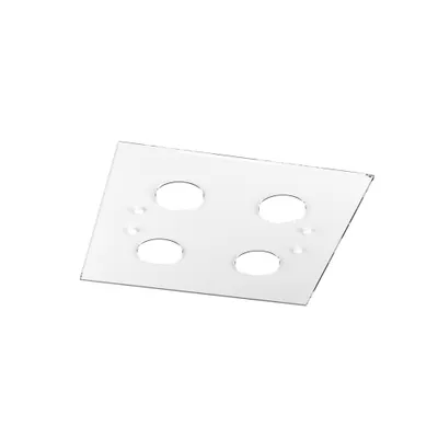 Image de Plafonnier carré moderne Chemin de verre blanc 4 lumières Gx53