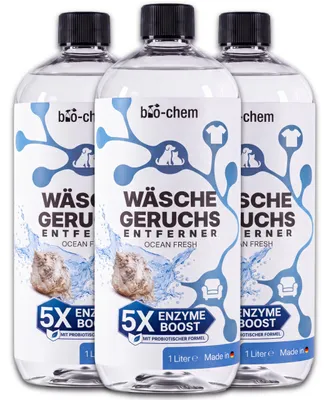 Produktbild von bio-chem Wäsche Geruchsentferner Enzymreiniger Waschmittel-Zusatz 3L – Ocean Fresh | Probiotische Langzeitwirkung | Porentief gegen Schweiß & Urin