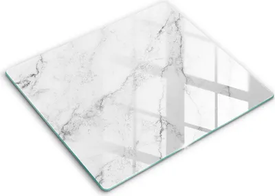 Zdjęcie produktu dla Deska kuchenna – 60 cm x 52 cm - Szklana deska do krojenia - Szkło hartowane – Antypoślizgowa - Elegancki Marmur Tekstura