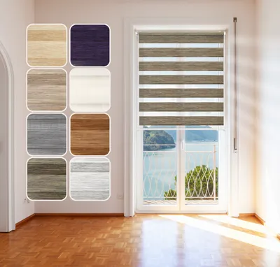 Produktbild von Doppelrollo NATURAL, Grau-Braun, 95x150cm
