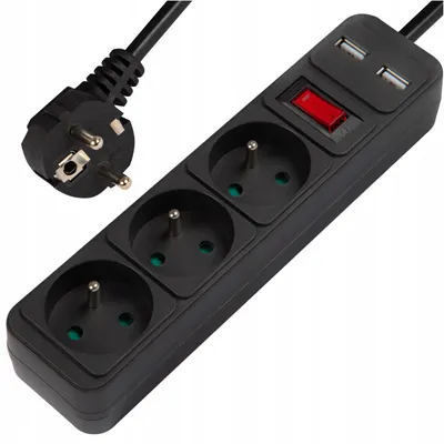 Obrázok produktu pre Predlžovací kábel BLOW 3 zásuvky 2xUSB 3m čierny