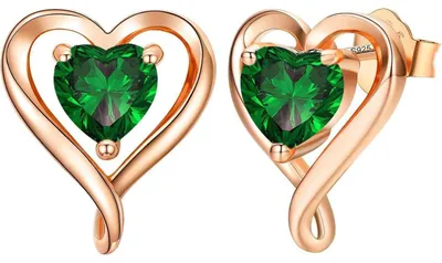 Produktbild von Ohrstecker Set Damen Herzform Silber 925 Roségold Zirkonia Geschenk