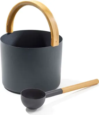 Produktbild von SET> KOLO Sauna Kübel 2 + Kelle, schwarz
