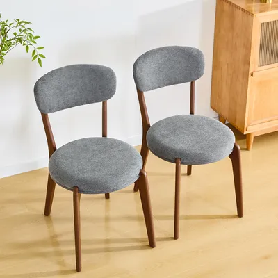 Image de OKWISH Chaise de Salle à Manger - Ensemble de 2 Chaises en Lin Gris, Design Scandinave avec Assise Confortable pour Salon