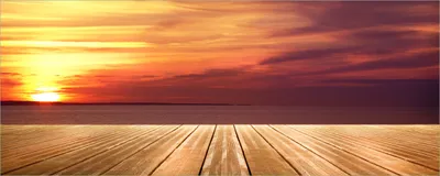 Produktbild von Wallario Poster - Steg am See - Sonnenuntergang und roter Himmel, Kunstdruck Größe: 50 x 125 cm