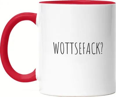 Produktbild von Wottsefack WTF Tasse Rot Geschenk Humor Büro Mitarbeiter Chef Kollegen