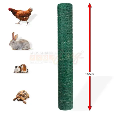 Produktbild von Kaninchen-Sechskantdrahtgeflecht kunststoffbeschichtet 25 mm, 1x25 m, Draht 0,8 mm, grün