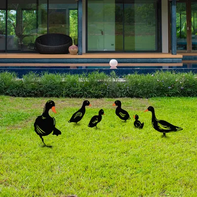 Produktbild von Evila Originals, Ducks- MDS1103, Schwarz, Dekofiguren, 100% Metall (Dicke: 1